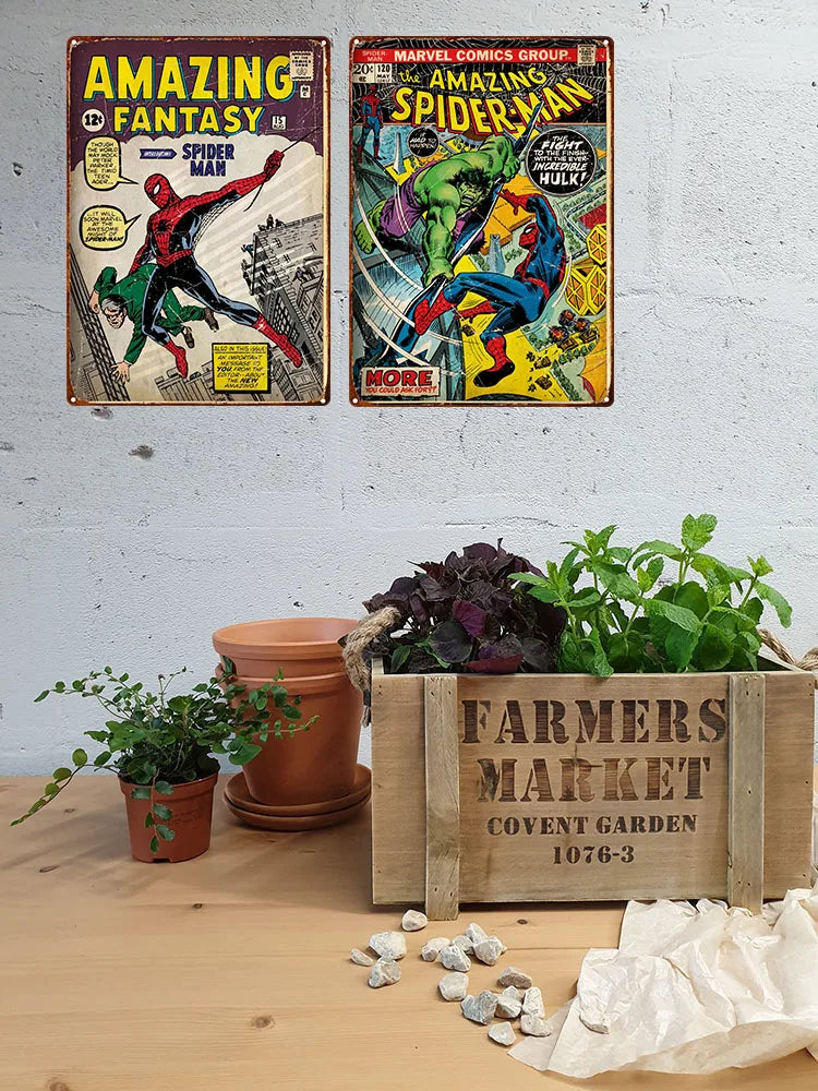 Vintage Spider Man Metal Wall Sign