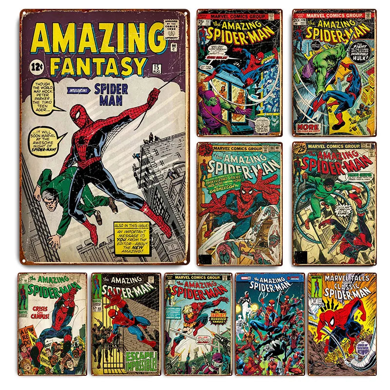 Vintage Spider Man Metal Wall Sign